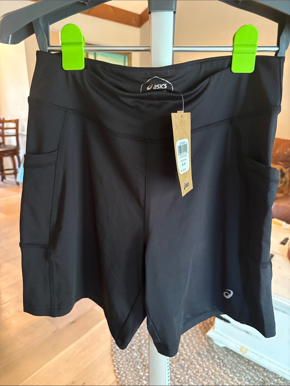 Asics Black Women's Bike Shorts with Side Pockets